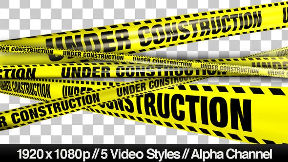 Yellow Under Construction Boundry Tape 5 Videos - 4936094 Videohive Download