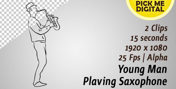 Young Man Playing Saxophone - Videohive 20756531 Download