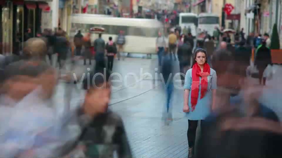 Young Woman Standing In Busy City Street  Videohive 7835506 Stock Footage Image 3