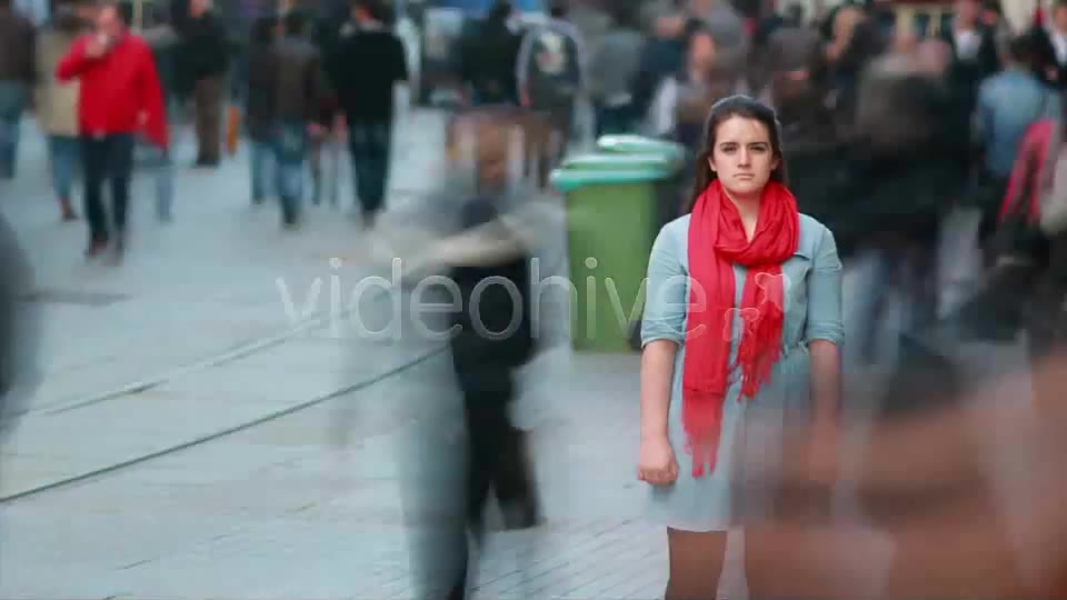 Young Woman Standing In Busy City Street  Videohive 7835506 Stock Footage Image 8