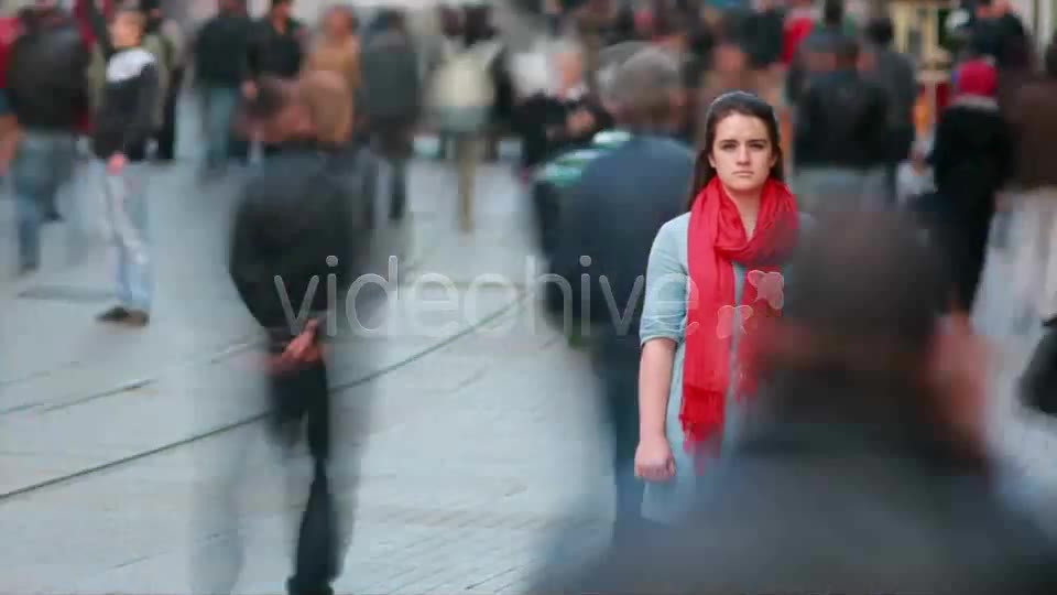Young Woman Standing In Busy City Street  Videohive 7835506 Stock Footage Image 9
