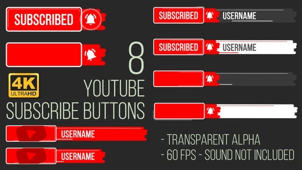 Youtube Subscribe Button 4K - Download 23984594 Videohive