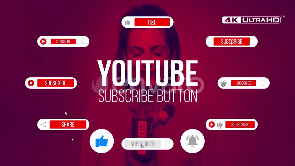 Youtube Subscribe Button Clean 4K Videohive 24990608 Motion Graphics Image 1