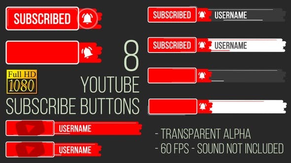 Youtube Subscribe Button FullHD - Videohive Download 23984593