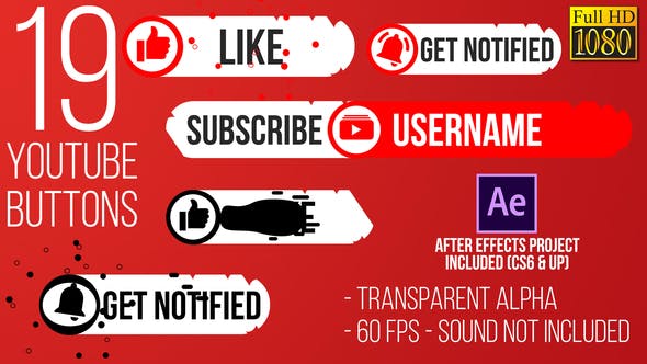 Youtube Subscribe Button Splat FullHD - Download 25101317 Videohive