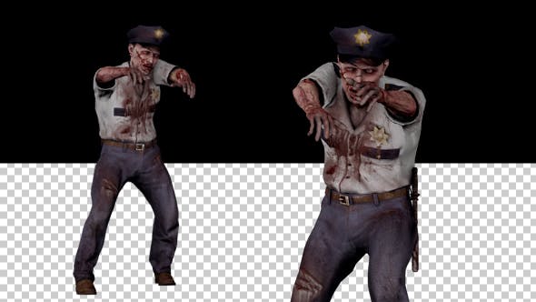 Zombie Police Walking - 20207229 Videohive Download